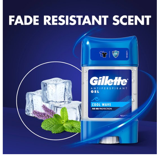 Gillette Cool Wave Anti Perspirant 48H - Clear Gel Deodorant - 70 ml