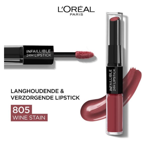L'Oréal Paris - Infaillible 24H Lipstick - 805 Wine Stain - Nude - Langhoudende, Verzorgende Lippenstift - 5 ml
