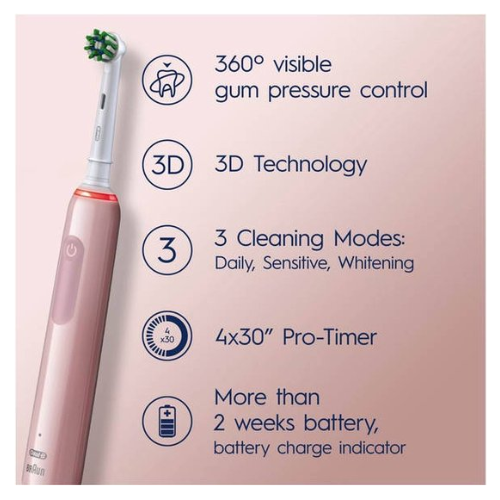 Oral-B Pro 3 3400N Sensitive Clean pink