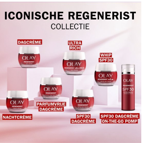 Olay Regenerist Dagcrème - Actief verstevigende hydraterende gezichtscrème met niacinamide - Parfumvrij - 50 ml