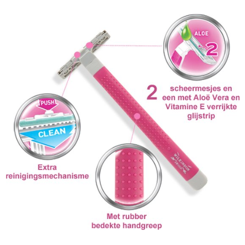 Wilkinson Sword Extra 2 Beauty Wegwerpscheermesjes- voordeelverpakking - 3 x 15 stuks