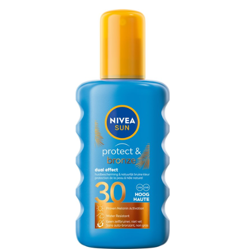NIVEA SUN Protect & Bronze Zonnebrand Spray - SPF 30 - Zonnespray - Waterproof - Beschermt en stimuleert een bruine huid - Met pro-melanine extract - 200 ml