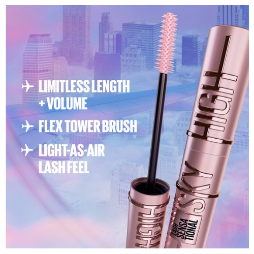 Maybelline New York - Lash Sensational Sky High - Very Black - Zwart - Lengte Mascara - 3 x 7,2ml