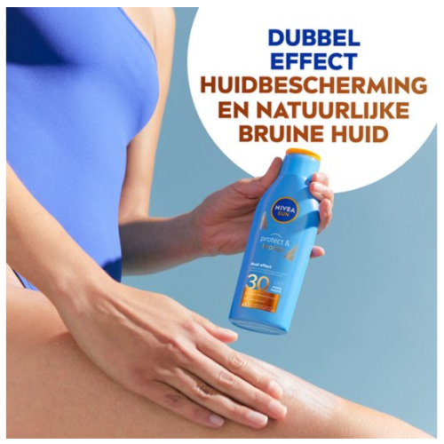 NIVEA SUN Protect & Bronze Zonnebrand SPF 30 - Zonnecrème - Met Pro-melanine Extract - Beschermt en Ondersteunt een Bruine Kleur - Zonnebrandcrème - 200 ml