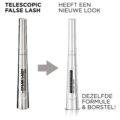 L’Oréal Paris False Lash Telescopic - Lengte Mascara voor Zichtbaar Langere Wimpers Verrijkt met Zwartpigmenten - Magnetic Black - Zwart - 8 ml