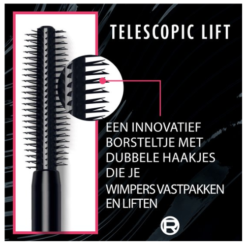 L'Oréal Paris Telescopic Lift Mascara - Lange, gelifte wimpers en volume +5mm - Verrijkt met ceramidencomplex - Vegan - Zwart - 9,9ML