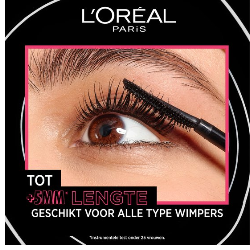 L'Oréal Paris Telescopic Lift Mascara Waterproof - Lange, gelifte wimpers en volume +5mm - Verrijkt met ceramidencomplex - Zwart - 9,9ML