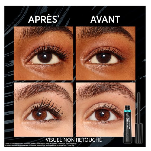 L'Oréal Paris Telescopic Lift Mascara Waterproof - Lange, gelifte wimpers en volume +5mm - Verrijkt met ceramidencomplex - Zwart - 9,9ML - voordeelverpakking - 3 Stuks