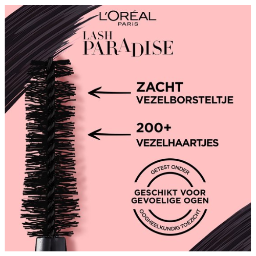L’Oréal Paris Lash Paradise Zwarte Mascara - 01 Black - Zwarte Volume Mascara Verrijkt met bloemolie - 6,4 ml