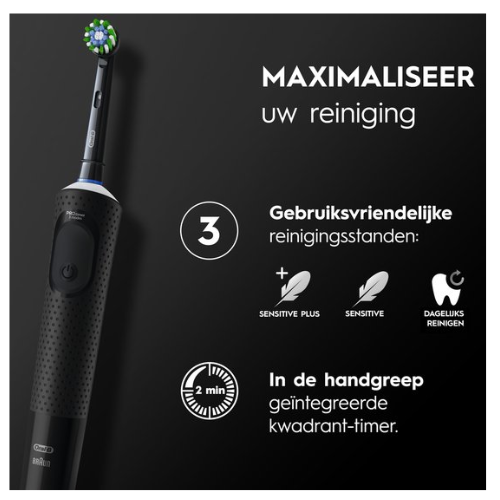Oral-B Vitality Pro - Zwart - Elektrische Tandenborstel - Ontworpen Door Braun