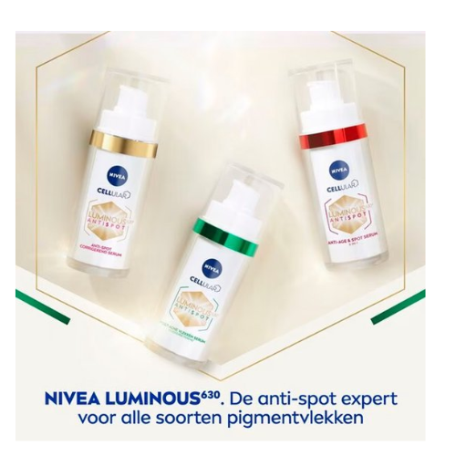 NIVEA Cellular LUMINOUS630 Anti-Spot Post-Acne vlekken Serum Gezicht - Acneverzorging - Skincare voor de Onzuivere huid - Gezichtsserum Met salicylzuur en Hyaluronzuur - 30 ml