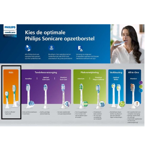 Philips Sonicare For Kids Compact HX6032/33 - Opzetborstel - 2 stuks - Groen