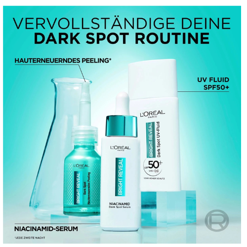 L'Oréal Bright Reveal Dark Spot UV Fluid Moisturizer with SPF50+ - for a more radiant complexion - Reduces and Corrects Pigment Spots - 50 ml