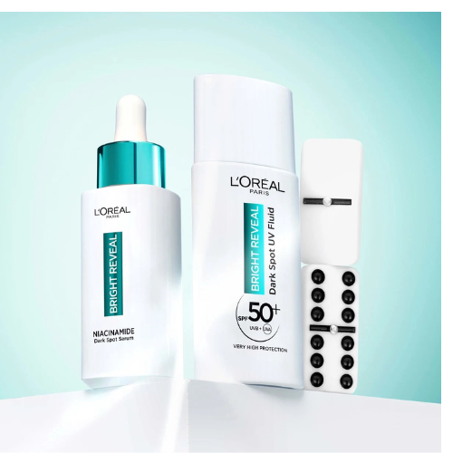 L'Oréal Bright Reveal Dark Spot UV Fluid Moisturizer with SPF50+ - for a more radiant complexion - Reduces and Corrects Pigment Spots - 50 ml