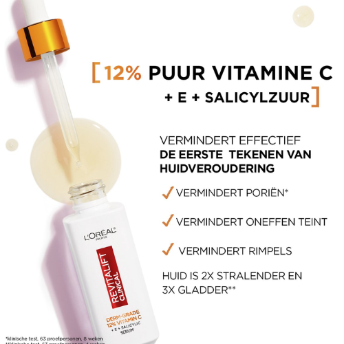 L'Oréal Paris Revitalift Clinical Pure Vitamin C 12% Serum - Formulated with Vitamin E and Salicylic Acid - 30ml