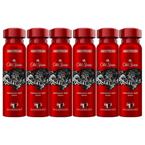 Old Spice Deo Bodyspray Wolfthorn - voordeelverpakking - 6 x 150 ml