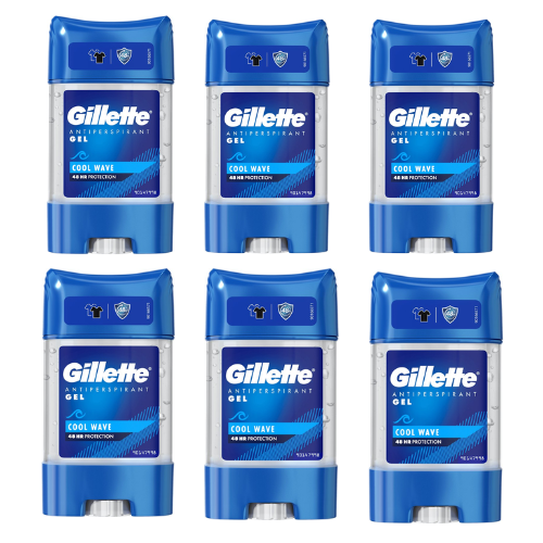 Gillette Cool Wave Anti Perspirant 48H - Clear Gel Deodorant -voordeelverpakking - 6 x 70 ml