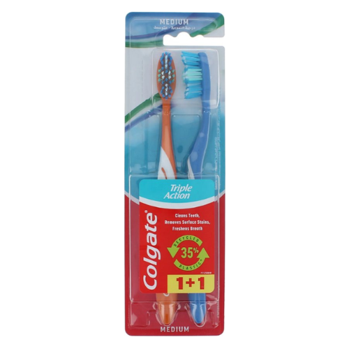 Colgate Triple Action Tandenborstel Medium 2 stuks