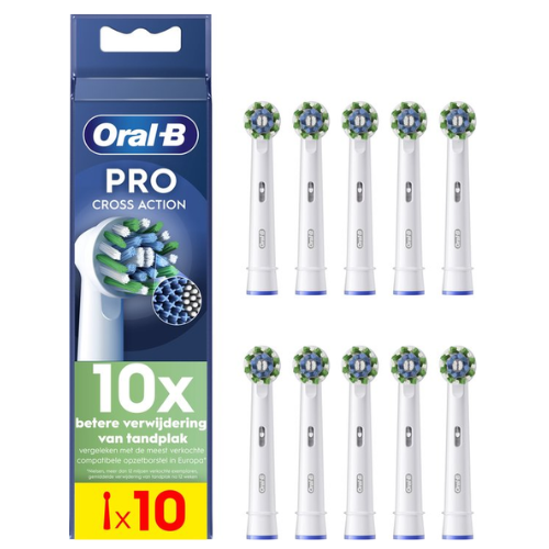 Oral-B Cross Action Pro - Opzetborstels - Met CleanMaximiser Technologie - 10 Stuks - Elektrische Tandenborstel Compatibel