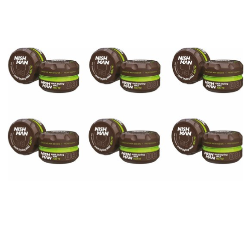 Nishman Wax Matte 08 Hair Styling Wax - 6 pieces