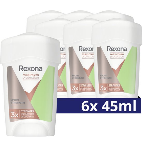 Rexona Maximum Protection Sport Strength Anti-Perspirant Deodorant Stick - 6 x 45 ml - Value Pack