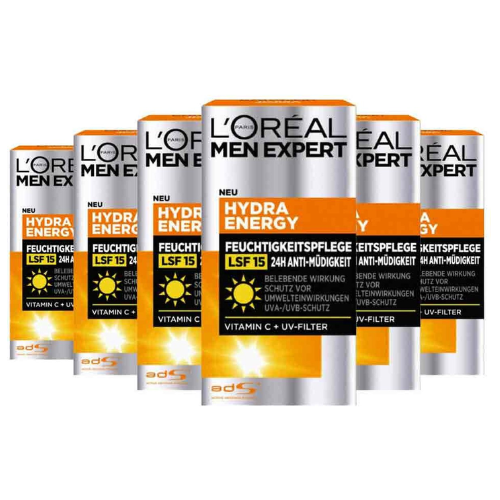 L'Oréal Men Expert Facial Serum Hydra Energy 24h - value pack - 6 x 50 ml