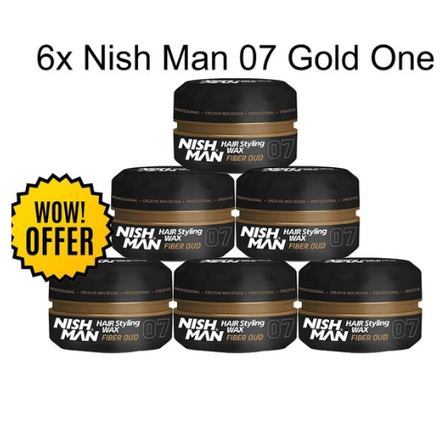 Nishman- Hair Wax- 07 Gold One 6 pieces - Hair wax - styling hair wax - Style wax - 6 pieces