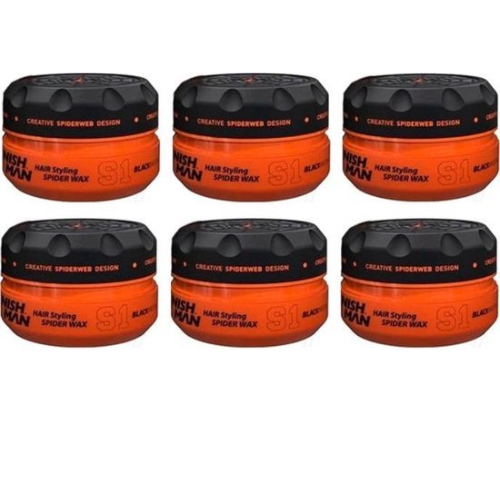 NISHMAN STYLING SPIDER WAX S1 BLACK 6 PIECES