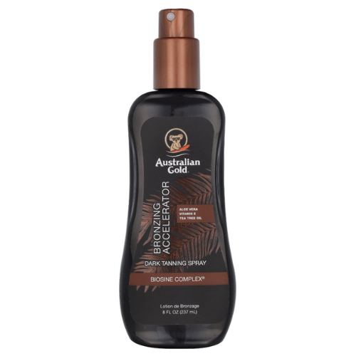 Australian Gold Dark Tanning Accelerator Spray Gel with Bronzer - Sunscreen without SPF