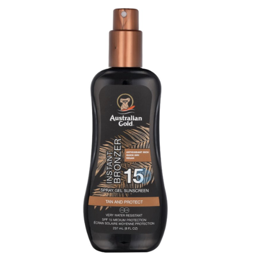Australian Gold SPF15 Sunscreen Spray Gel + Bronzer - 237 ml