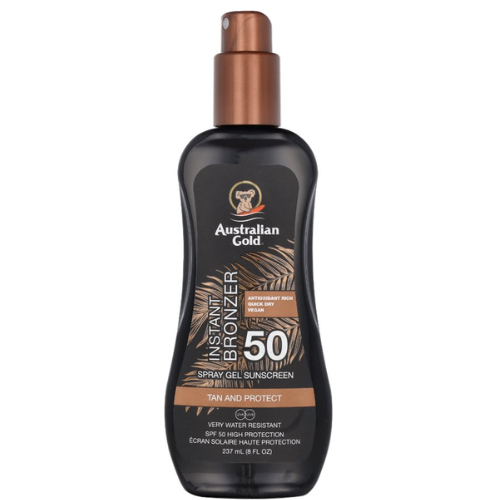 Australian Gold SPF 50 Spray Gel Sunscreen with Bronzer - 237 ml