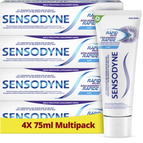 Sensodyne Rapid Relief toothpaste for sensitive teeth 4x75ml