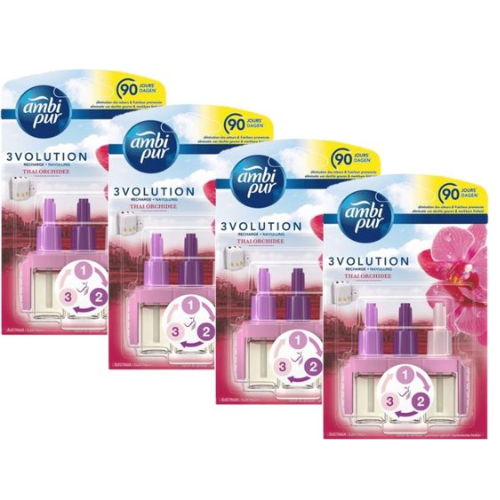 Ambi Pur Air Freshener Refill 3Volution Thai Orchid 4 x 20 ml