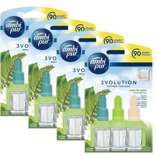 Ambi Pur Air Freshener Refill 3Volution Morning Dew 4 x 20 ml