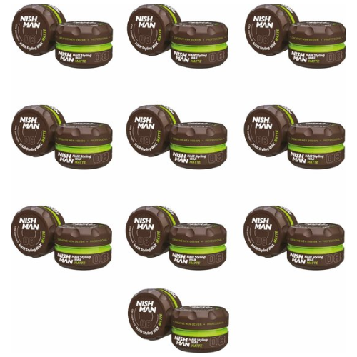 Nishman Wax Matte 08 Hair Styling Wax 10 pieces bundle - 10x 150 ml