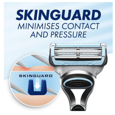 Gillette - Skinguard - Sensitive - Wit - Gevoelige Huid - 4 Stuks