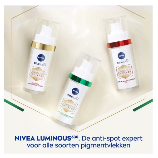 NIVEA Cellular LUMINOUS630 Post-Acne vlekken Serum Gezicht - Acneverzorging - Voor een Gladde Huid - Gezichtsserum Met salicylzuur en Hyaluronzuur - 3x 30 ml