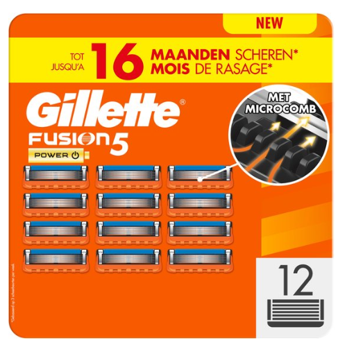 Gillette Fusion5 Power Razor Blades for Men - Pack of 12
