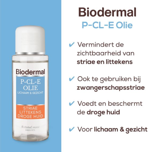 Biodermal P-CL-E Oil - Skin oil - Skin care for stretch marks, scars and dry skin - Skin oil 75 ml