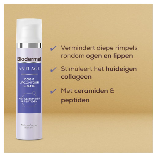 Biodermal Anti Age Eye and Lip Contour Cream - eye cream - reduces deep wrinkles, bags and dark circles around the eyes and lips - 15ml