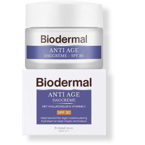 Biodermal Anti Age Day Cream - SPF30 - Day cream with hyaluronic acid and vitamin C against skin aging - 50ml