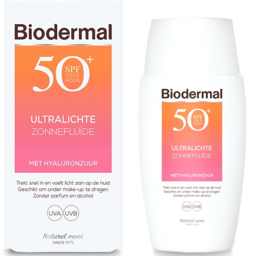 Biodermal Ultralight Sun Fluid - Sunscreen with SPF50+ - with hyaluronic acid - Facial sunscreen