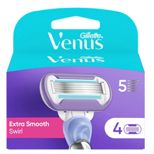 Gillette Venus Razor Blades Deluxe Smooth Swirl - Pack of 4