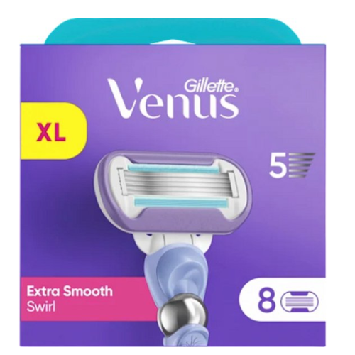 Gillette Venus Extra Smooth Swirl Razor Blades For Women - 8 Refill Blades