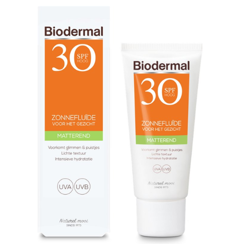 Biodermal Sunscreen - Mattifying Sun Fluid for the face SPF 30 - 40ml - Prevents shine and pimples