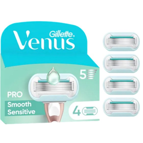 Gillette Venus Deluxe Pro Smooth Sensitive - 4 Refill Razor Blades