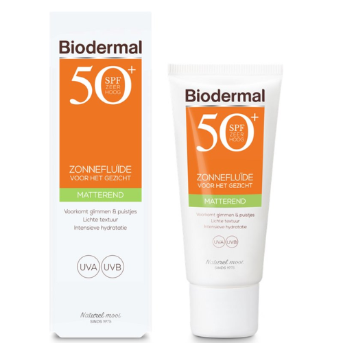Biodermal Sunscreen - Mattifying Sun Fluid for the face SPF 50 - 40ml - Prevents shine and pimples