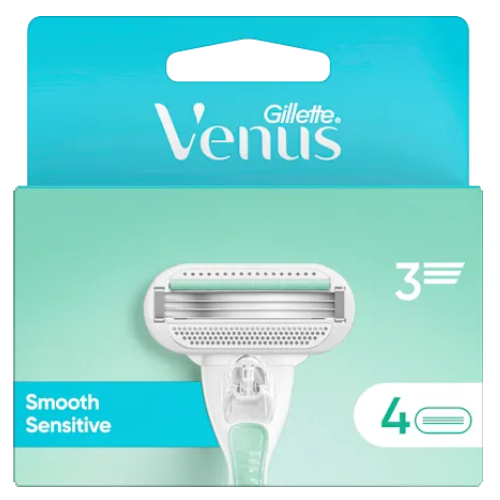 Gillette Venus Smooth Sensitive For Women Razor Blades - Pack of 4