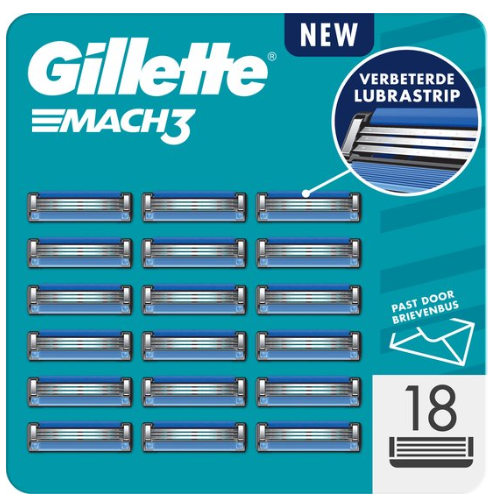 Gillette Mach 3 Razor Blades - For Men - 18 Razor Blades