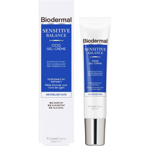 Biodermal Sensitive Balance Eye Gel-Cream - Facial care with hyaluronic acid - Eye cream for sensitive skin - 15 ml